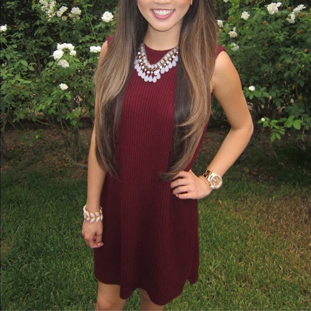 Forever 21 burgundy sweater dress